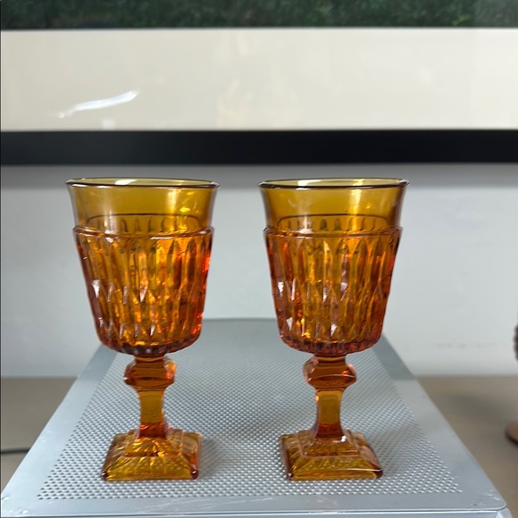 Indiana Glass Orange and Brown Drinkware Set for Dining - Picture 2 of 9